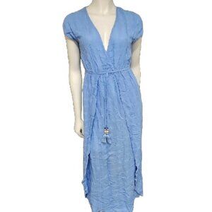 Blue Island Beach Maxi Cover-Up in Chambray Blue